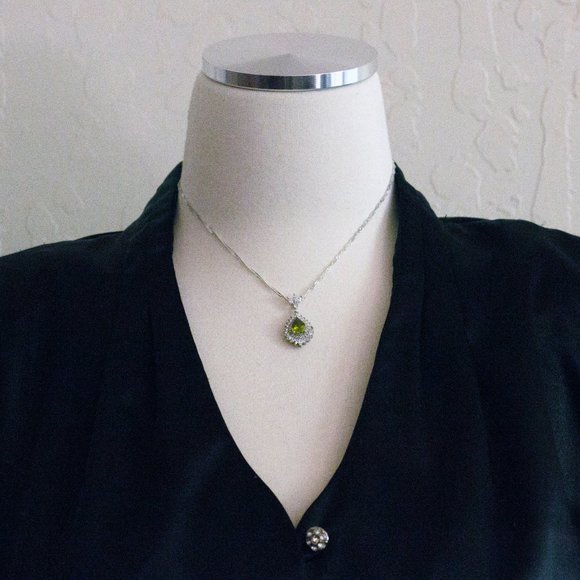 BRAZILIAN PERIDOT, WHT TOPAZ, 925 PENDANT -JNSCGW1 - Picture 5 of 5